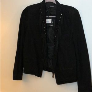 THE KOOPLES Black Western Fringe Jacket